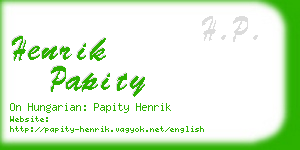 henrik papity business card